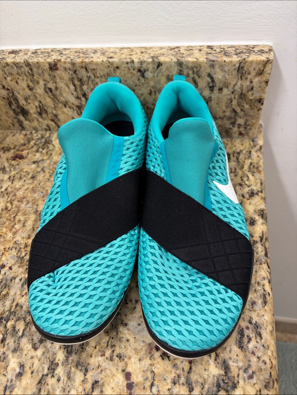 Nike Women's Slip-On Athletic Sneakers in Teal with Black Strap size 7.5 , NWOT - Picture 2 of 7